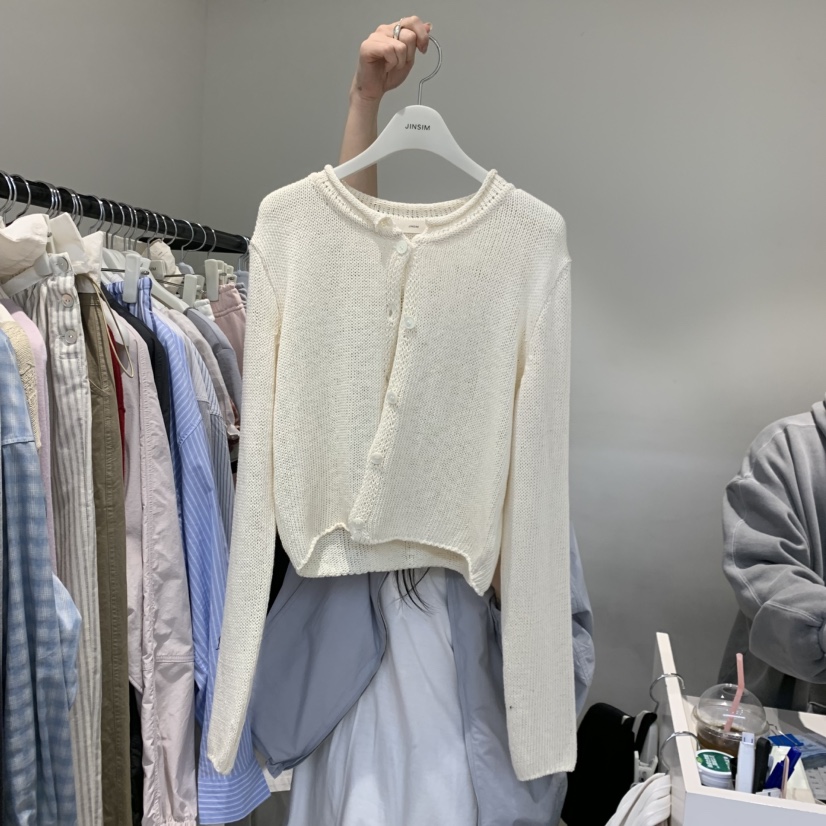 JINSIM東大門實拍女裝新款時尚人氣職業26春夏針織衫保暖開衫JINSIM針織衫圖色3