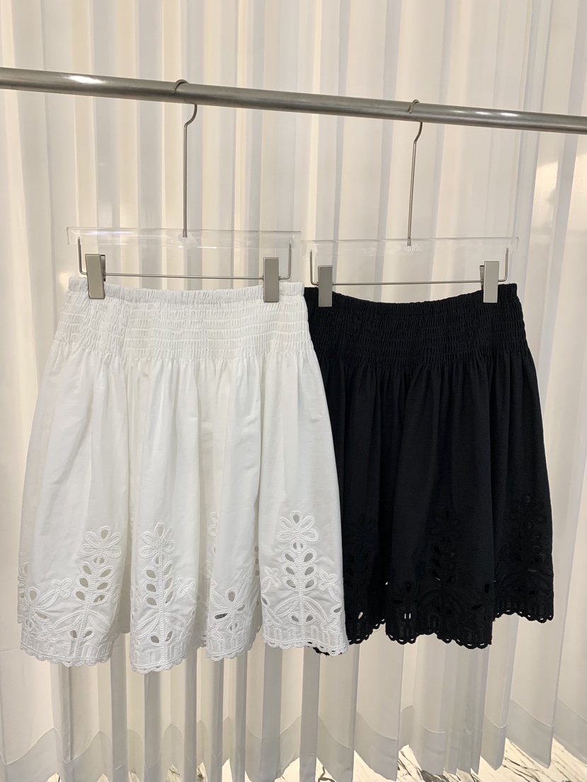 FABRIC東大門代購女裝新品推薦休閑26春夏半身裙中短裙刺繡FABRIC半身裙/中短裙
