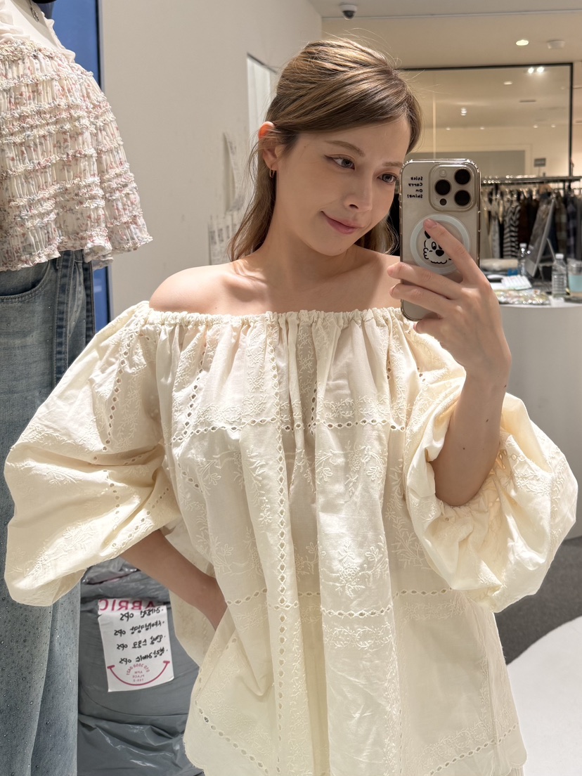 FABRIC東大門直郵女士新品真品休閑26春夏人氣襯衫蕾絲衫FABRIC襯衫/蕾絲衫