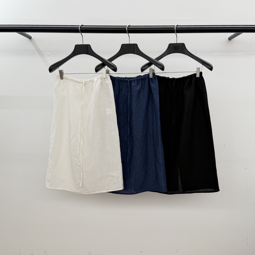 ID韓國代購女士新品人氣推薦熱賣26春夏半身裙中短裙亞麻ID半身裙/中短裙