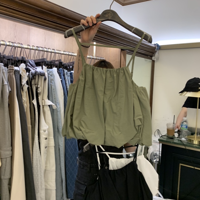 VIRKIN東大門實拍女裝新款職業推薦休閑襯衫蕾絲衫尼龍燈籠VIRKIN襯衫/蕾絲衫圖色2