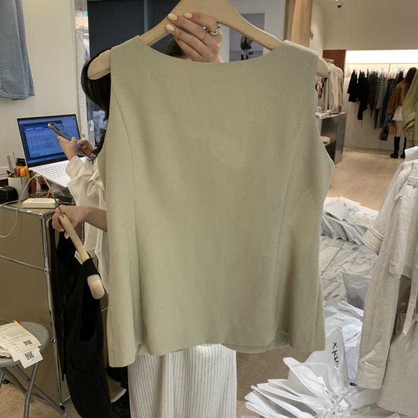 W AND J韓國直郵女士新款休閑人氣時尚熱賣職業推薦馬甲W AND J馬甲