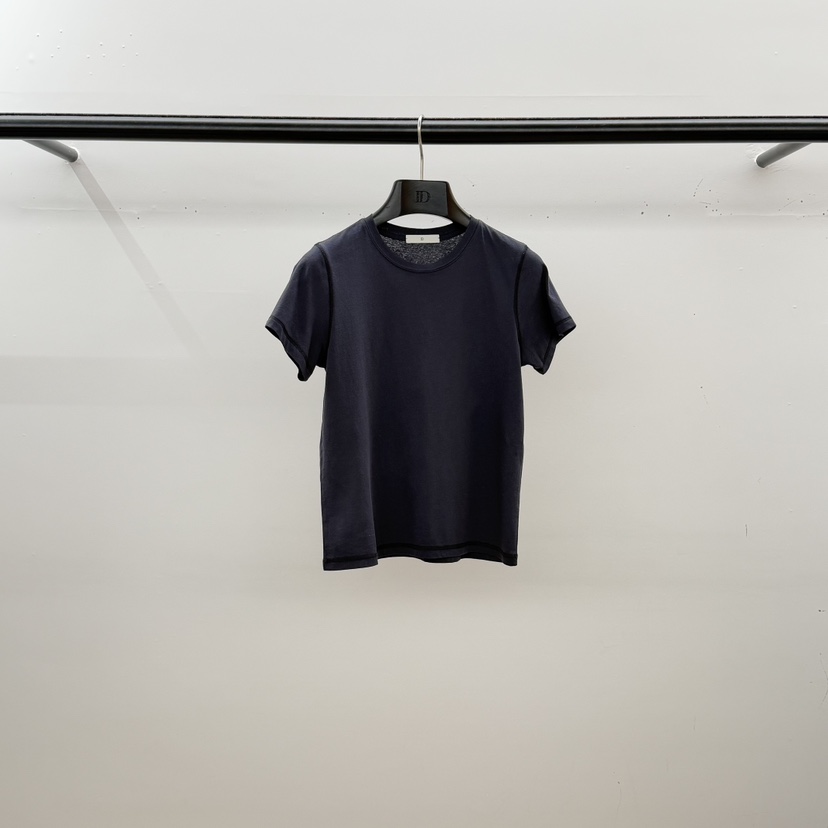 ID東大門直郵女士新款真品26春夏人氣休閑熱賣職業T恤刺繡IDT恤圖色4深藍色