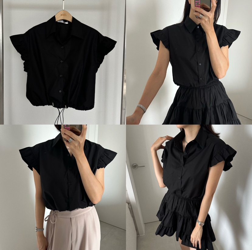 SOUIT東大門實拍女士新款推薦人氣真品職業襯衫蕾絲衫荷葉邊SOUIT by mabel-L襯衫/蕾絲衫