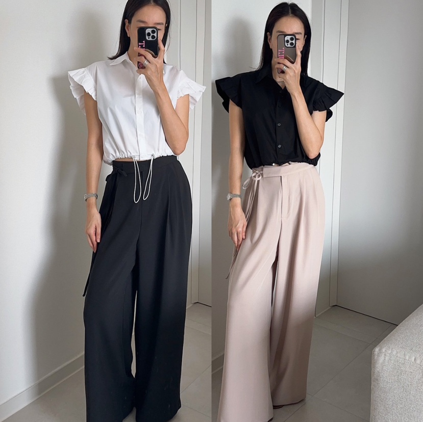 SOUIT東大門實拍女士新款推薦人氣真品職業襯衫蕾絲衫荷葉邊SOUIT by mabel-L襯衫/蕾絲衫