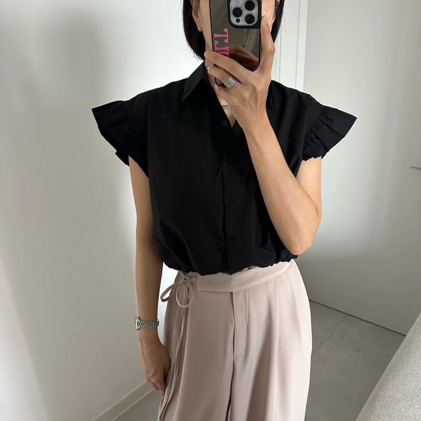 SOUIT東大門實拍女士新款推薦人氣真品職業襯衫蕾絲衫荷葉邊SOUIT by mabel-L襯衫/蕾絲衫