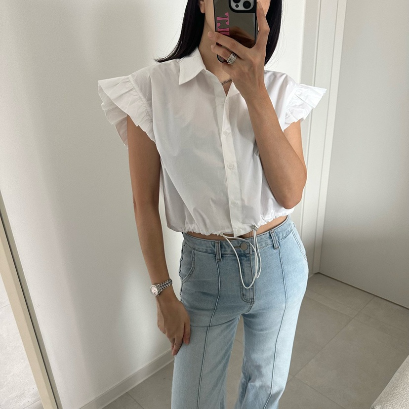 SOUIT東大門實拍女士新款推薦人氣真品職業襯衫蕾絲衫荷葉邊SOUIT by mabel-L襯衫/蕾絲衫