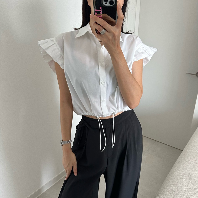 SOUIT東大門實拍女士新款推薦人氣真品職業襯衫蕾絲衫荷葉邊SOUIT by mabel-L襯衫/蕾絲衫