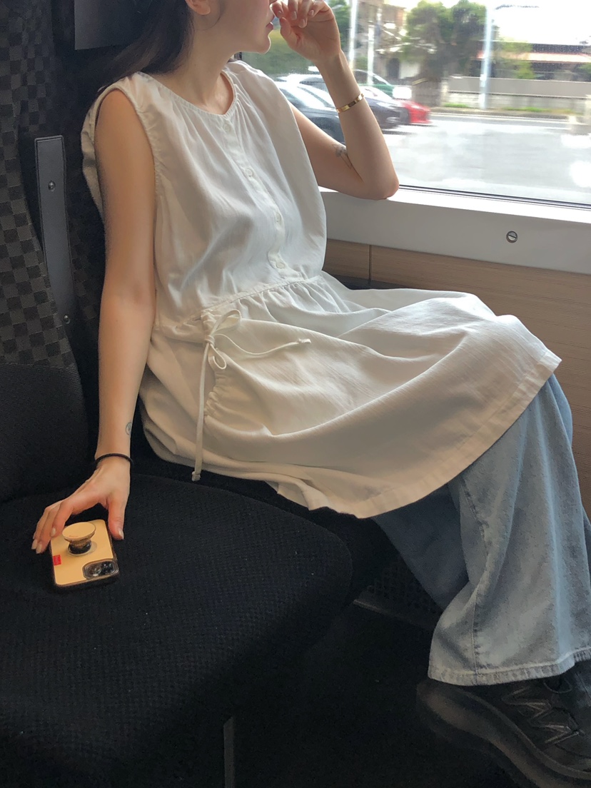 ONDO-P韓國直郵女裝新款真品休閑時尚26春夏熱賣連衣裙褶皺ONDO-P連衣裙