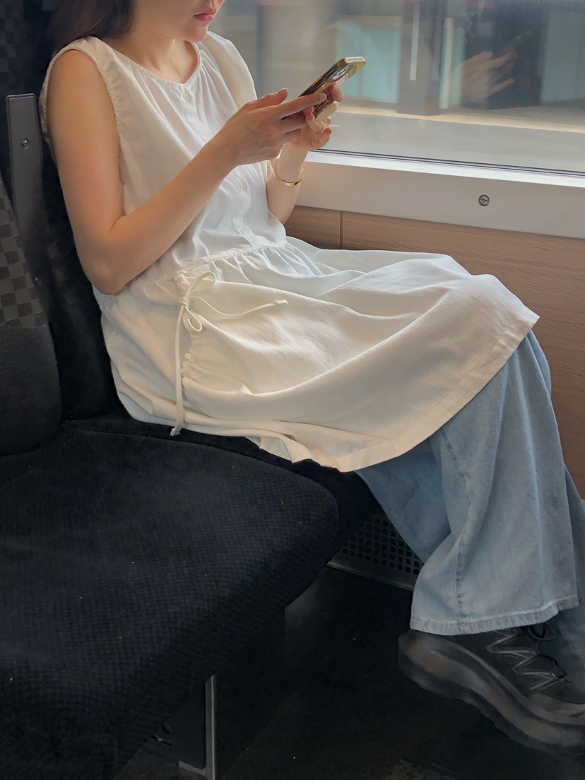 ONDO-P韓國直郵女裝新款真品休閑時尚26春夏熱賣連衣裙褶皺ONDO-P連衣裙