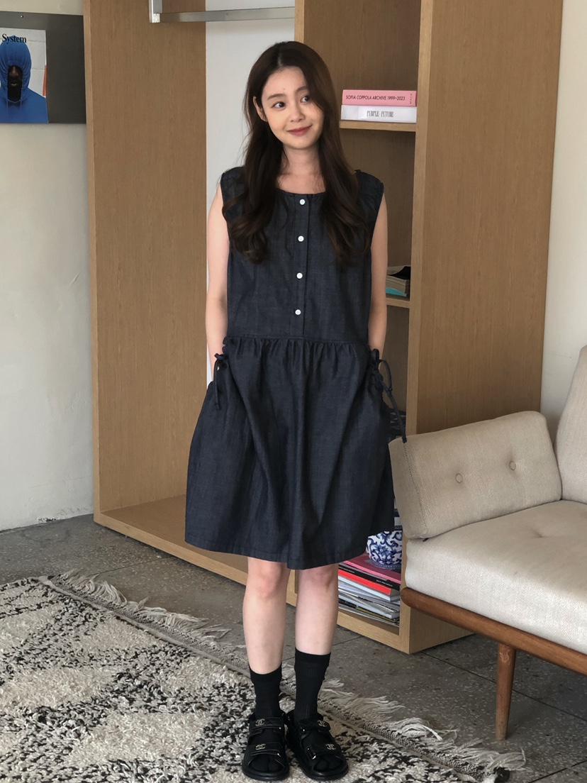 ONDO-P韓國直郵女裝新款真品休閑時尚26春夏熱賣連衣裙褶皺ONDO-P連衣裙