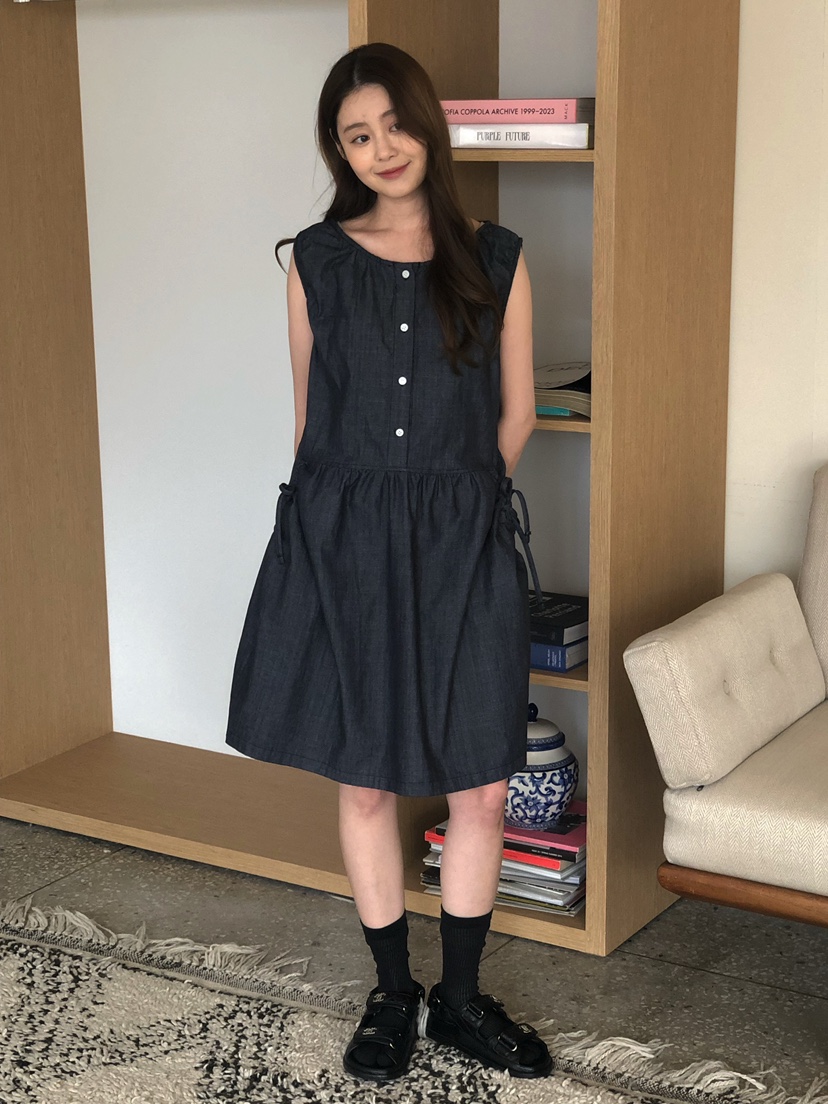 ONDO-P韓國直郵女裝新款真品休閑時尚26春夏熱賣連衣裙褶皺ONDO-P連衣裙