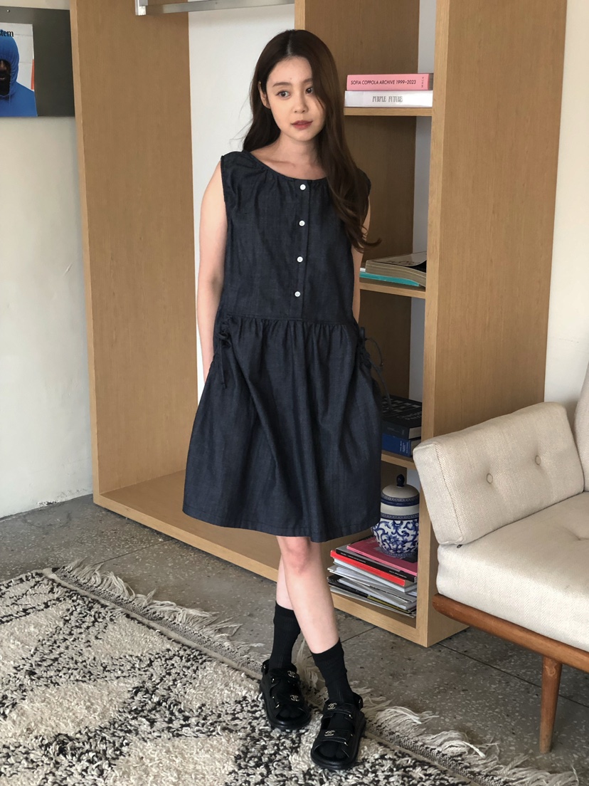 ONDO-P韓國直郵女裝新款真品休閑時尚26春夏熱賣連衣裙褶皺ONDO-P連衣裙