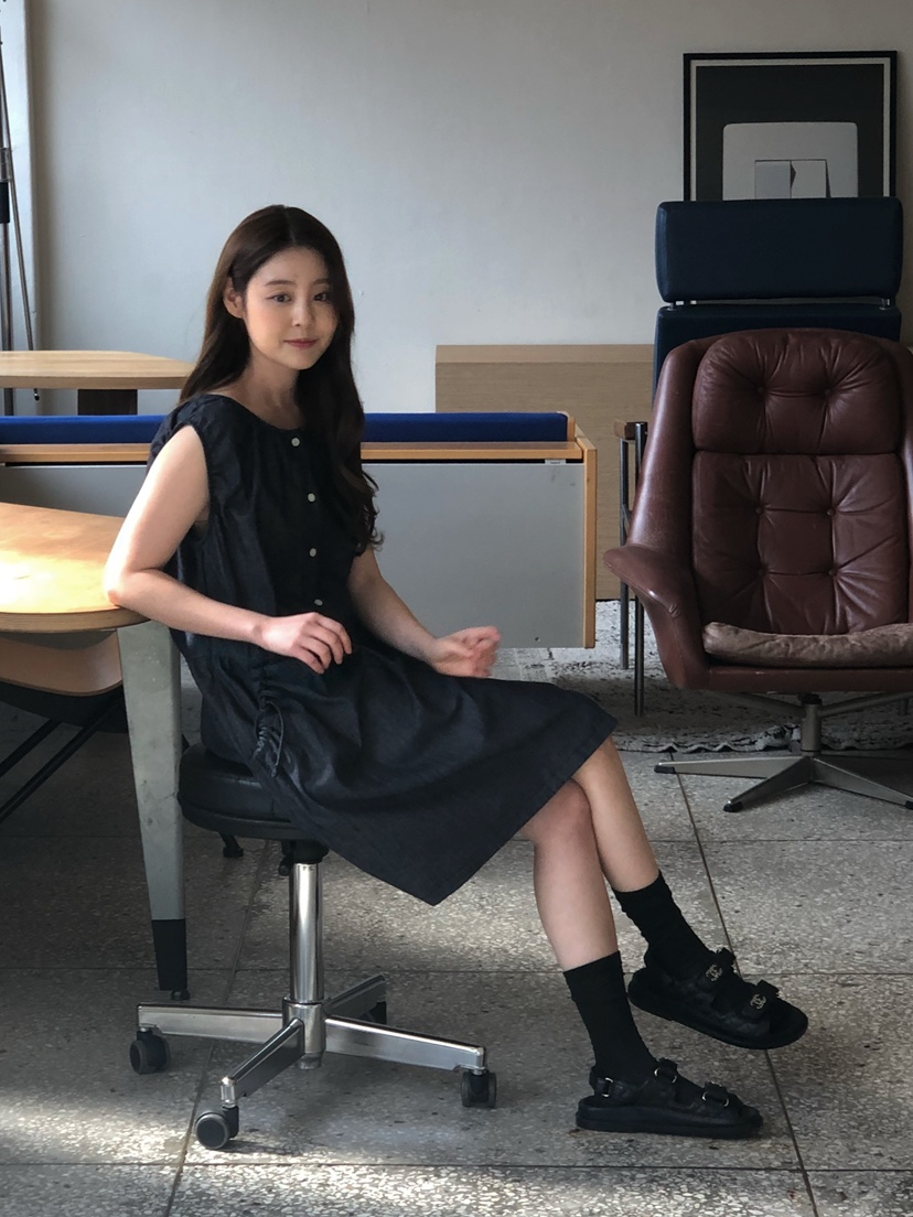 ONDO-P韓國直郵女裝新款真品休閑時尚26春夏熱賣連衣裙褶皺ONDO-P連衣裙