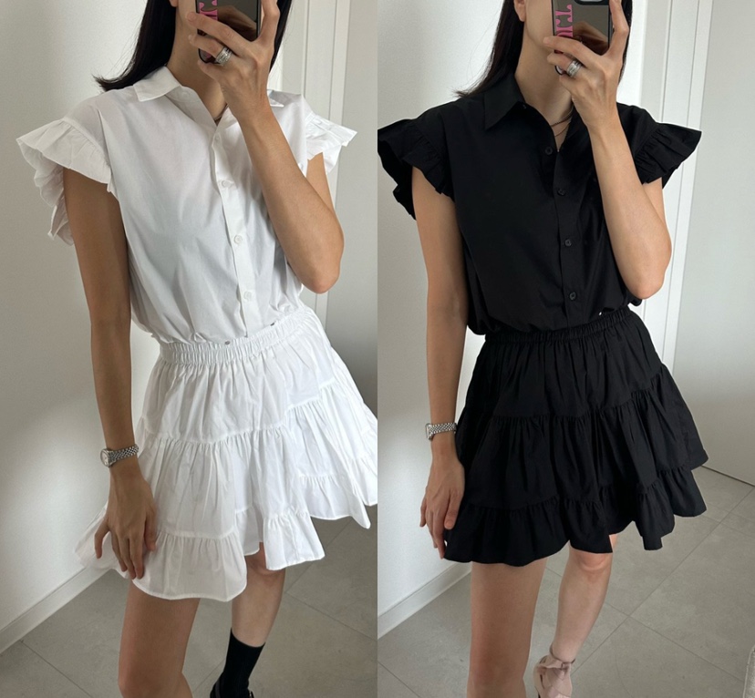 SOUIT東大門代購女士新款熱賣時尚推薦半身裙中短裙荷葉邊SOUIT by mabel-L半身裙/中短裙