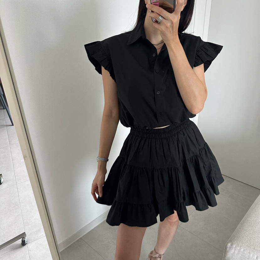 SOUIT東大門代購女士新款熱賣時尚推薦半身裙中短裙荷葉邊SOUIT by mabel-L半身裙/中短裙