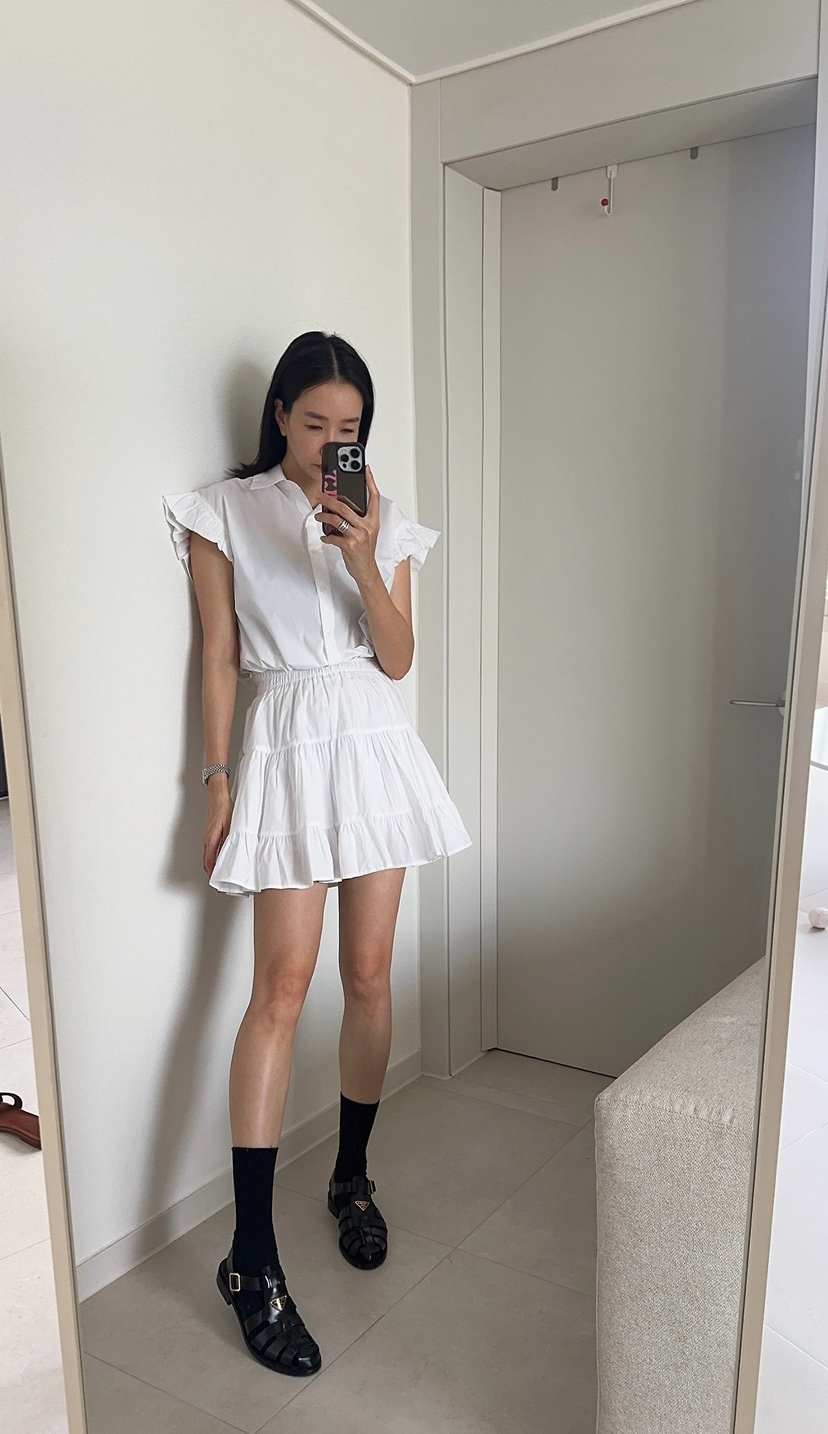 SOUIT東大門代購女士新款熱賣時尚推薦半身裙中短裙荷葉邊SOUIT by mabel-L半身裙/中短裙
