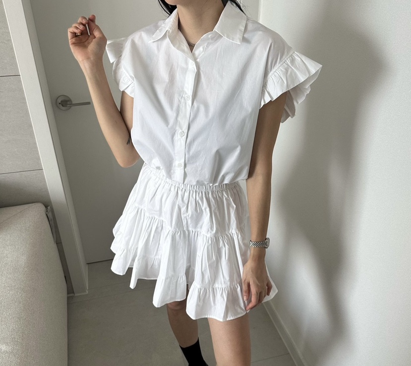 SOUIT東大門代購女士新款熱賣時尚推薦半身裙中短裙荷葉邊SOUIT by mabel-L半身裙/中短裙