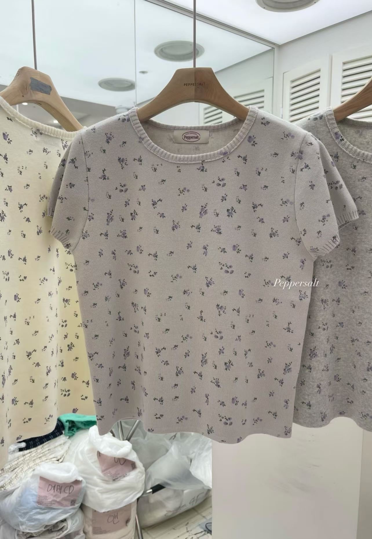 PEPPER 페페韓國代購女裝新品26春夏真品人氣職業T恤花朵PEPPER-SEOULT恤圖色2