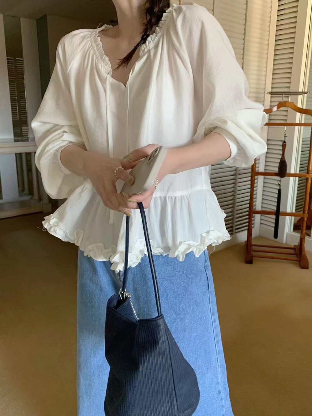 MELLOUNGE-멜라운지-T韓國代購女士新品真品襯衫蕾絲衫MELLOUNGE-2件起襯衫/蕾絲衫圖色1