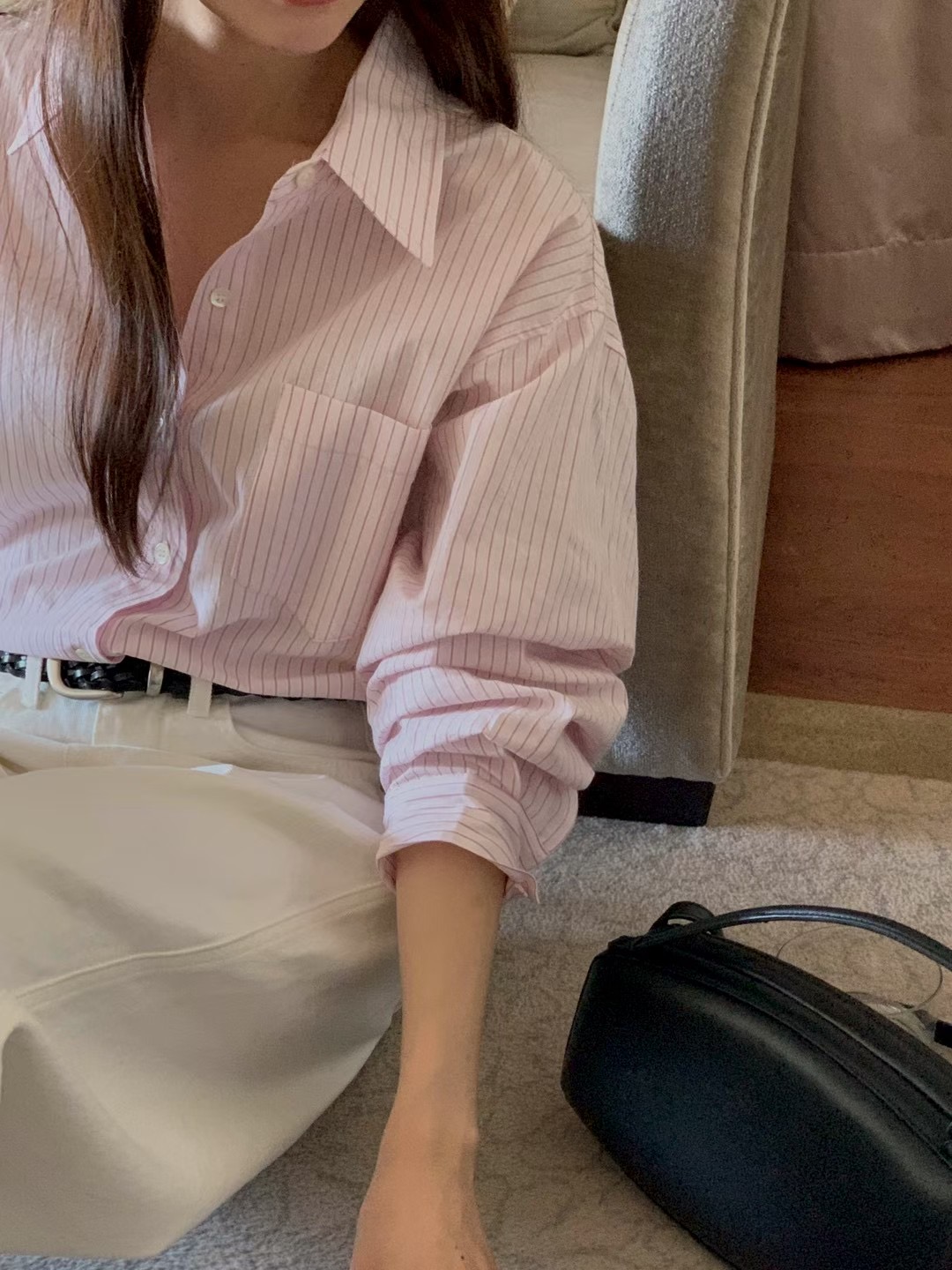 AN STAND韓國代購女士新款推薦熱賣時尚真品襯衫蕾絲衫條紋AN STAND-2件起襯衫/蕾絲衫