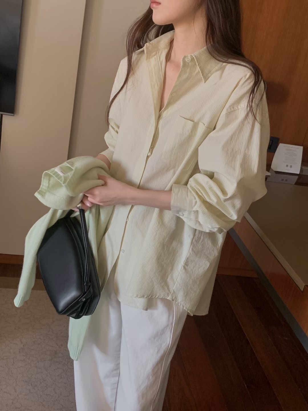 AN STAND韓國代購女士新款推薦熱賣時尚真品襯衫蕾絲衫條紋AN STAND-2件起襯衫/蕾絲衫圖色3