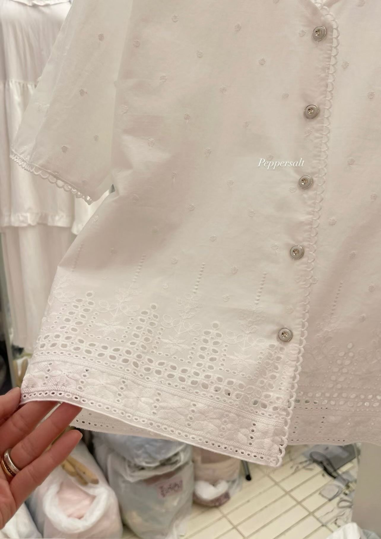 PEPPER 페페韓國直郵女士新品26春夏真品職業襯衫蕾絲衫PEPPER-SEOUL襯衫/蕾絲衫