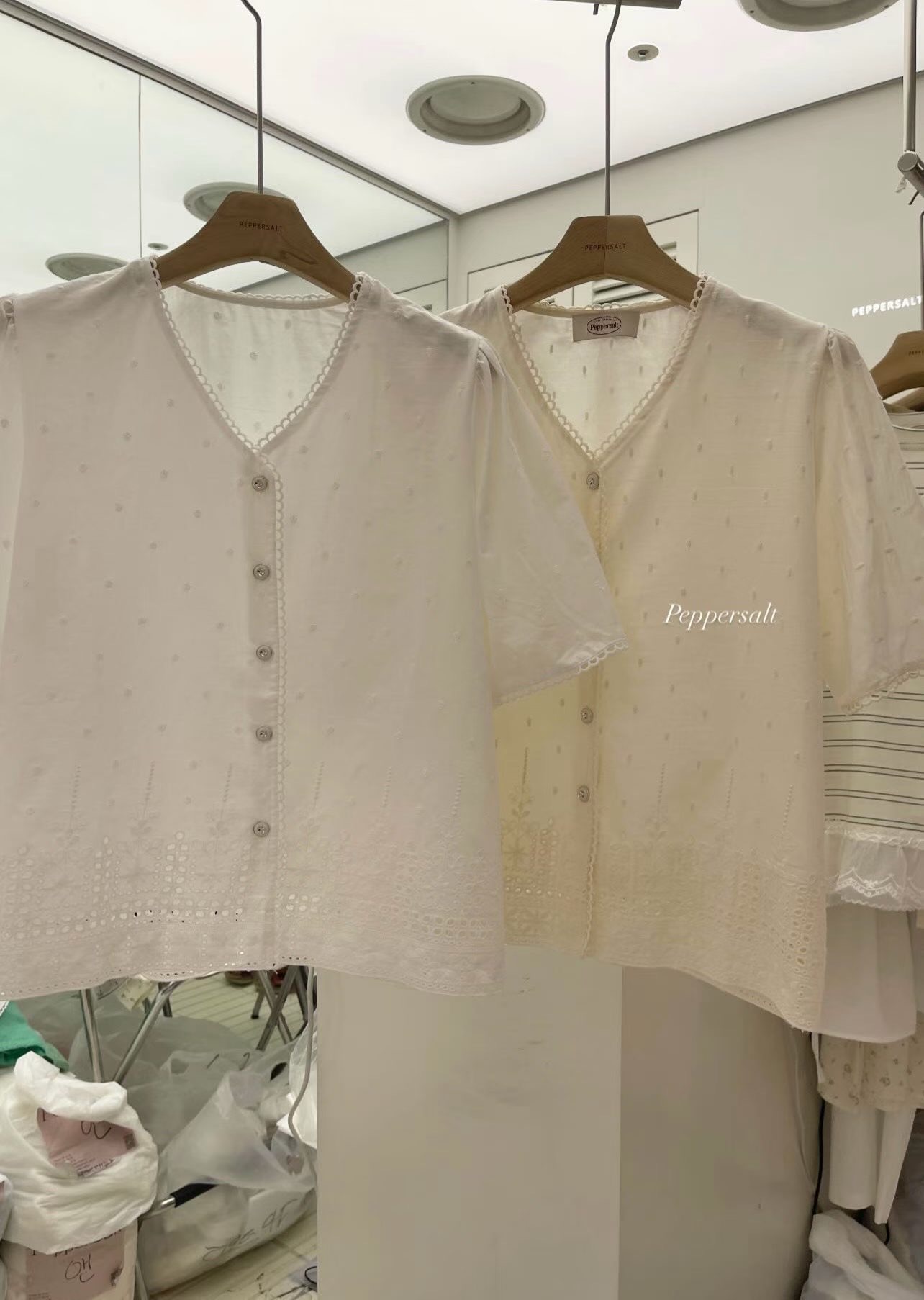 PEPPER 페페韓國直郵女士新品26春夏真品職業襯衫蕾絲衫PEPPER-SEOUL襯衫/蕾絲衫