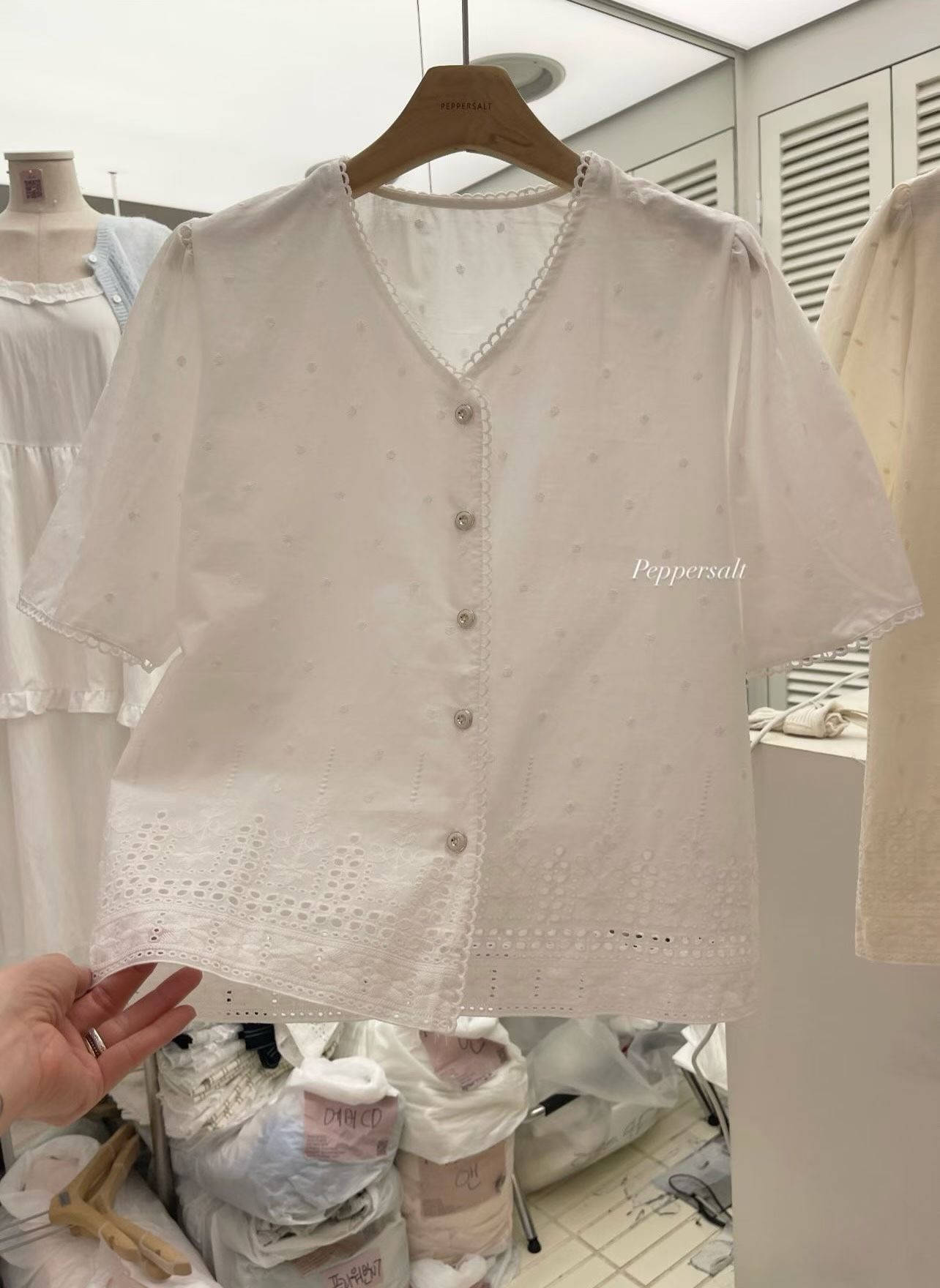 PEPPER 페페韓國直郵女士新品26春夏真品職業襯衫蕾絲衫PEPPER-SEOUL襯衫/蕾絲衫圖色2