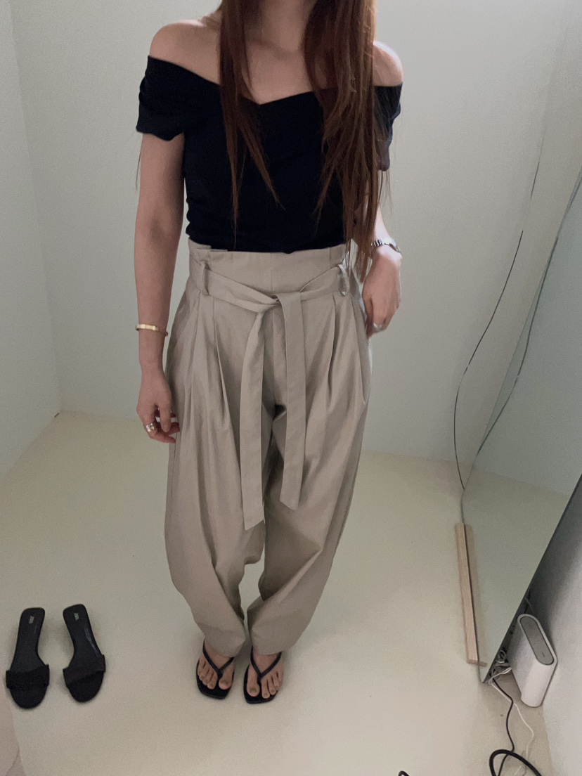 MADE-P東大門直郵女裝新款真品休閑推薦26春夏休閑褲含腰帶MADE-P休閑褲