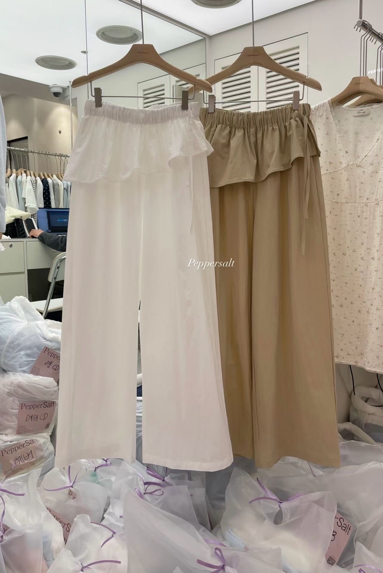 PEPPER 페페東大門實拍女裝新款休閑職業熱賣休閑褲多層PEPPER-SEOUL休閑褲