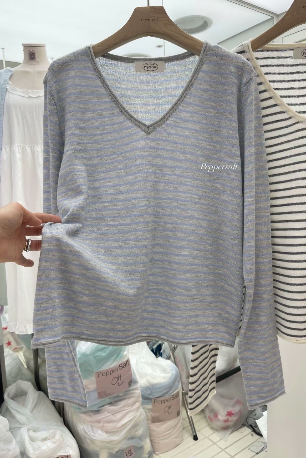 PEPPER 페페東大門實拍女裝新品休閑職業時尚人氣長袖T恤PEPPER-SEOUL長袖T恤圖色1