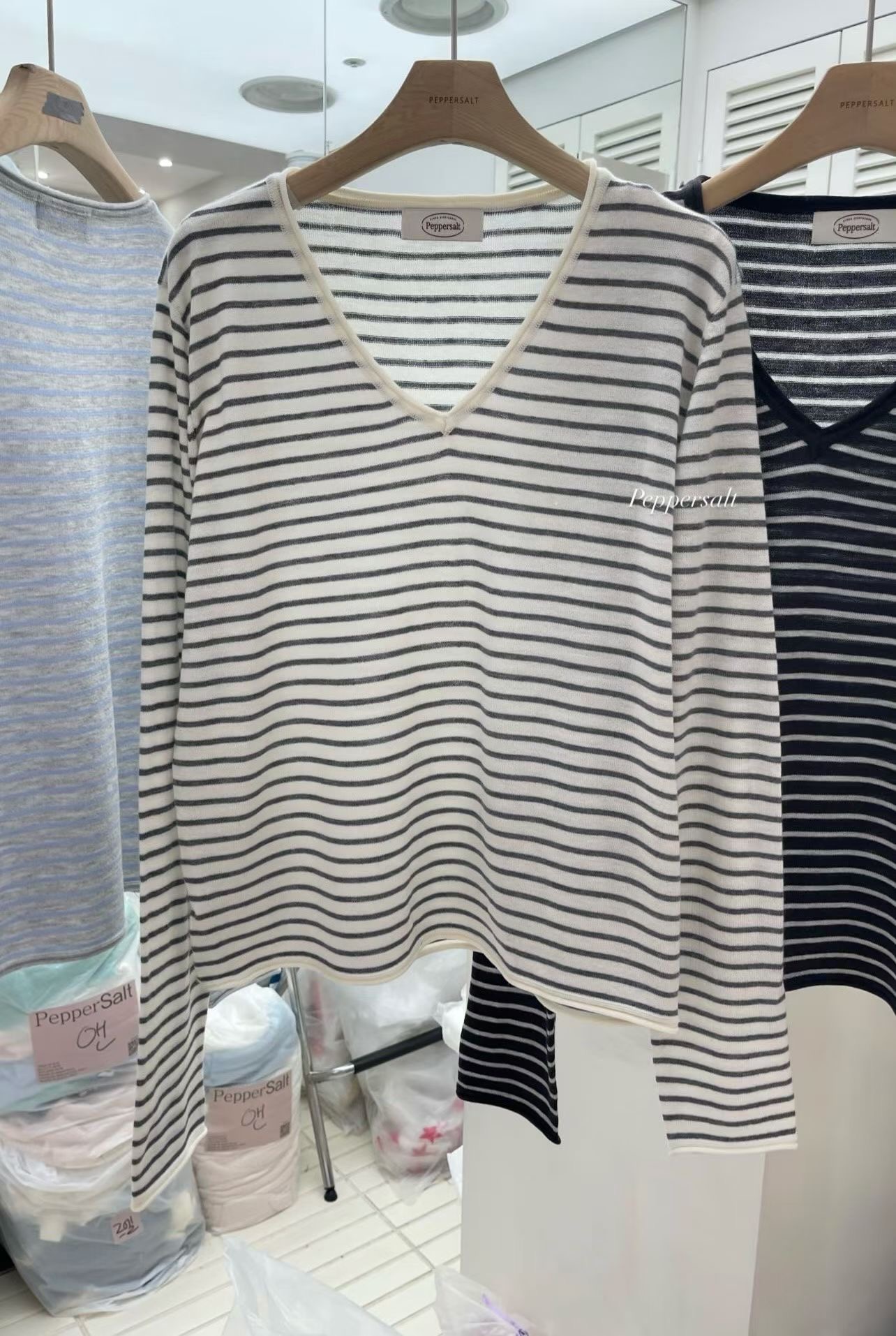 PEPPER 페페東大門實拍女裝新品休閑職業時尚人氣長袖T恤PEPPER-SEOUL長袖T恤圖色2