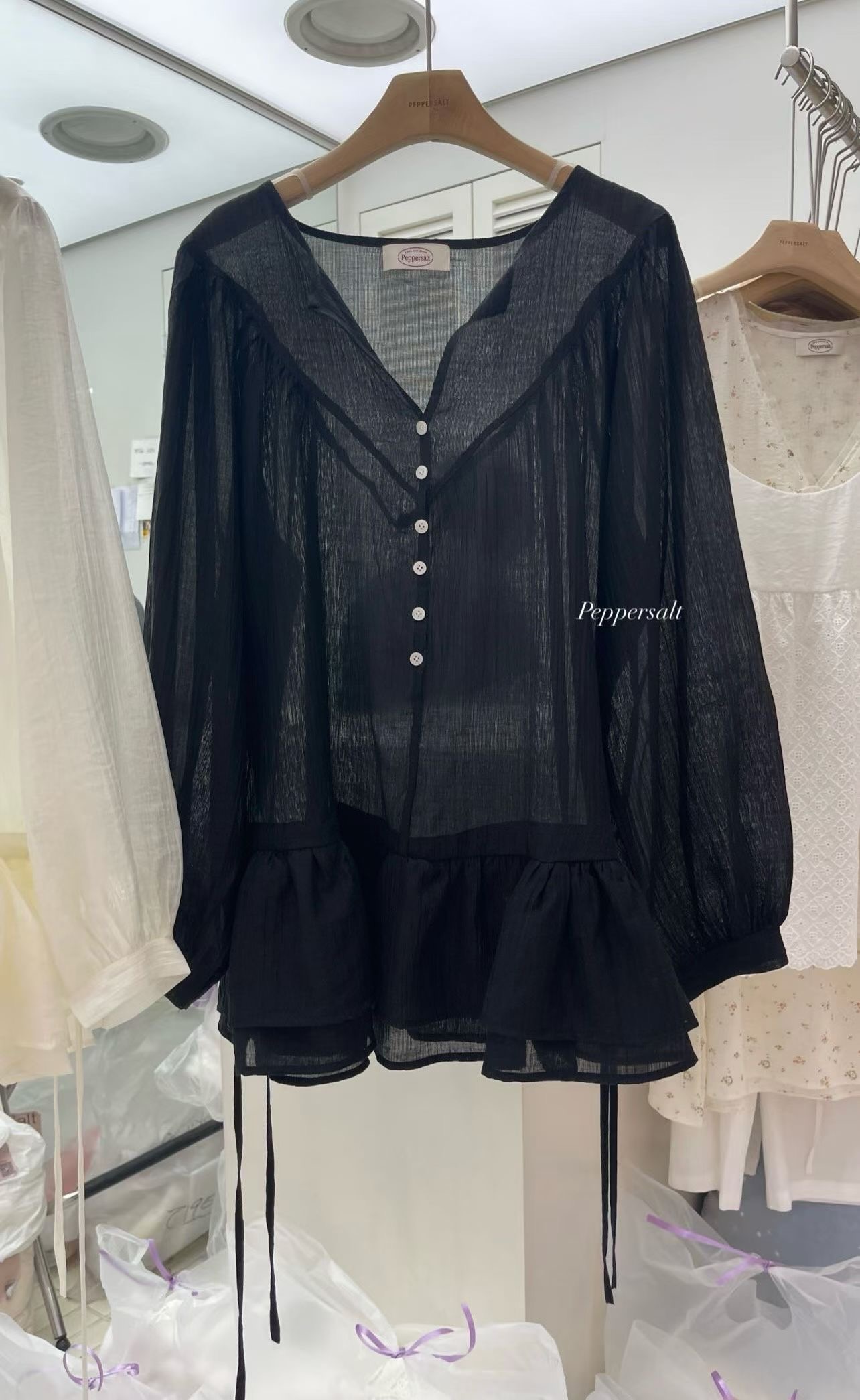 PEPPER 페페東大門代購女裝新品休閑熱賣26春夏襯衫蕾絲衫PEPPER-SEOUL襯衫/蕾絲衫圖色2