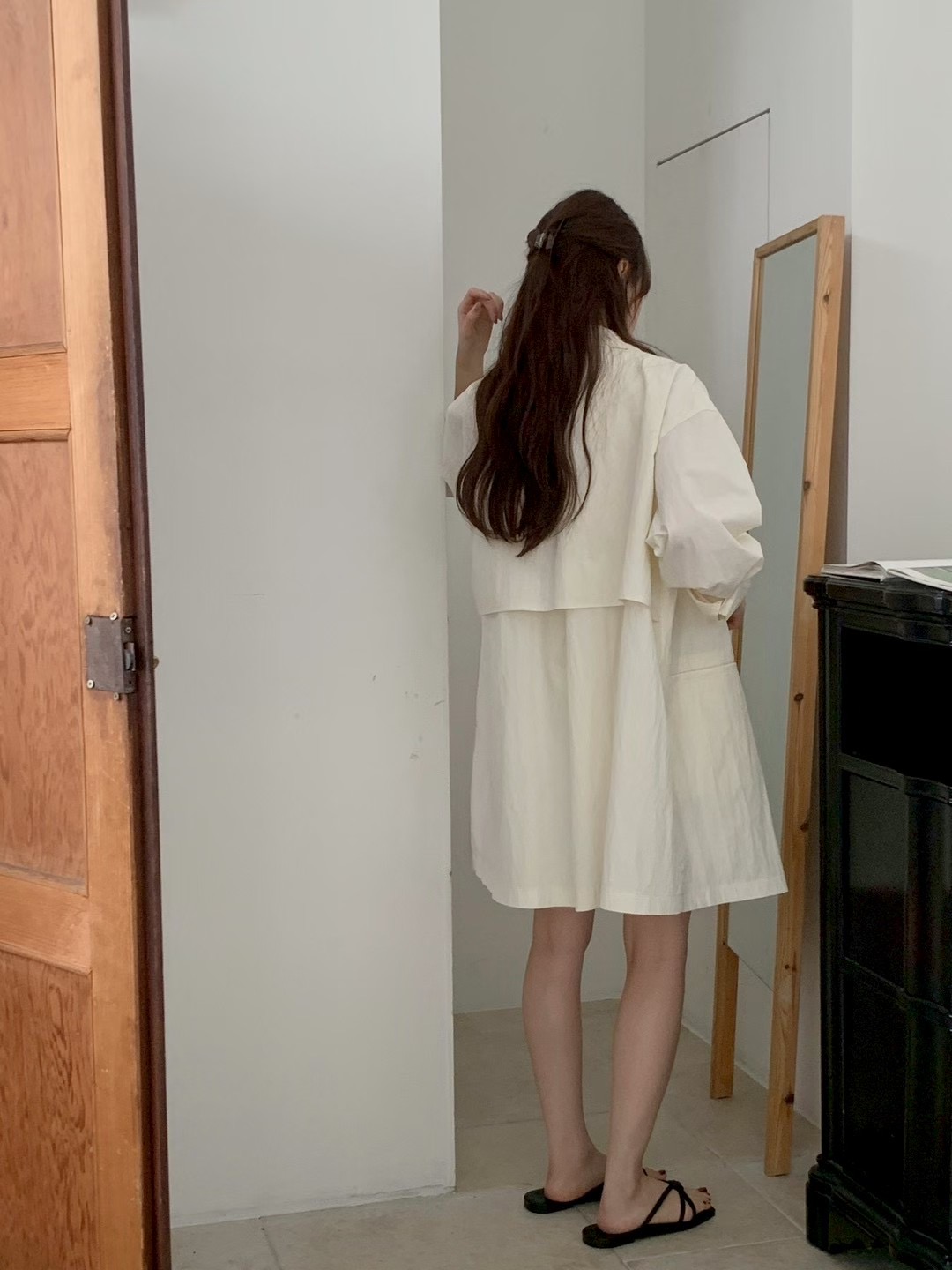 AN STAND韓國代購女裝新款休閑熱賣人氣時尚職業長款風衣AN STAND-2件起長款風衣