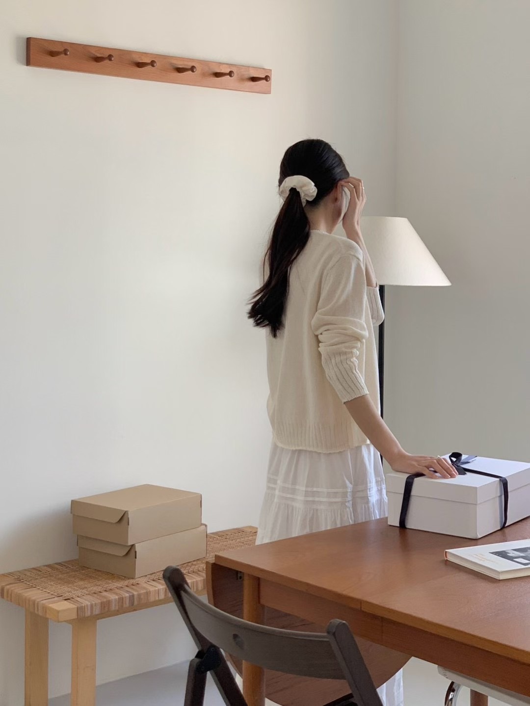 AN STAND韓國直郵女士新款休閑職業真品人氣套裝羊毛衫開襟AN STAND-2件起套裝