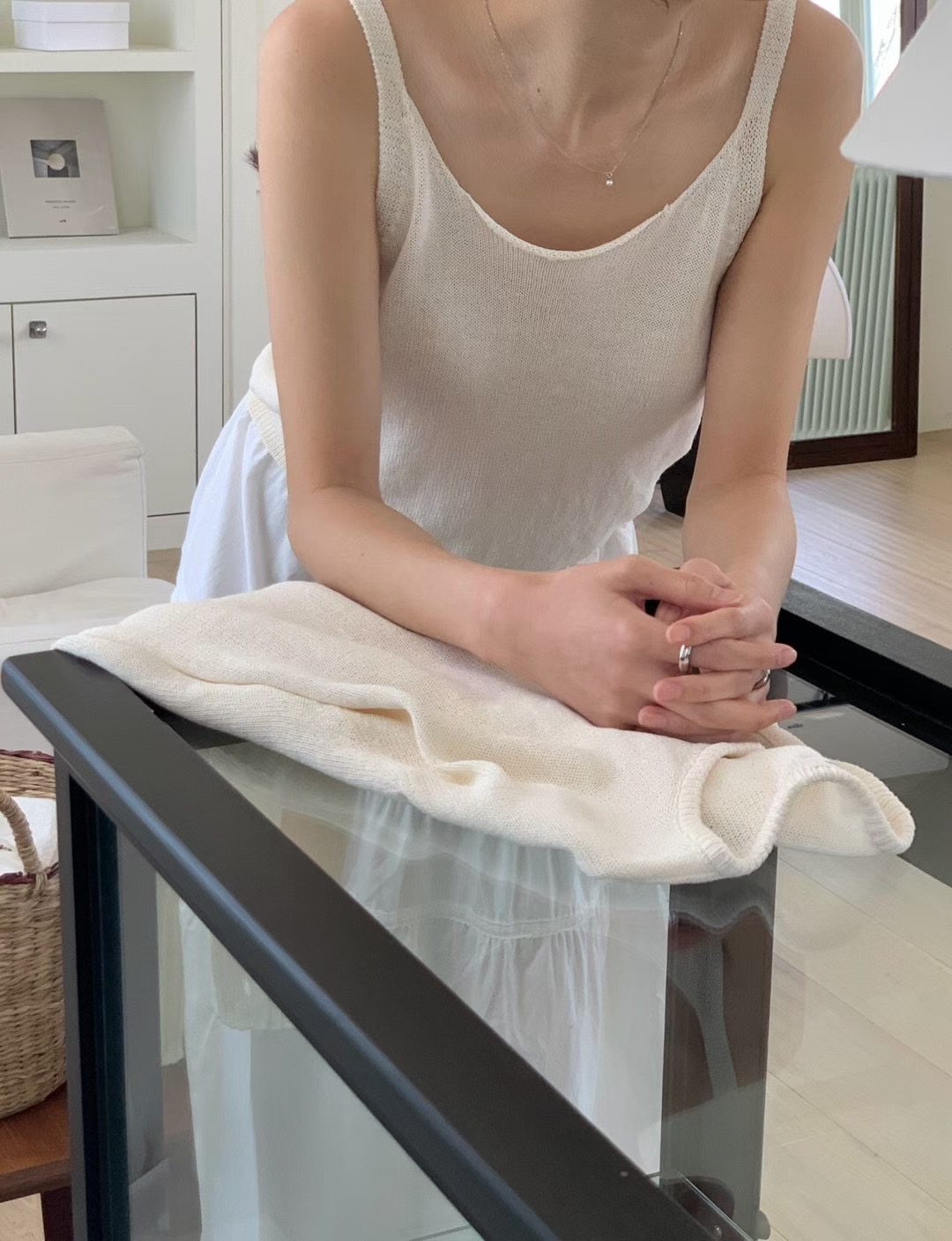 AN STAND韓國直郵女士新款休閑職業真品人氣套裝羊毛衫開襟AN STAND-2件起套裝