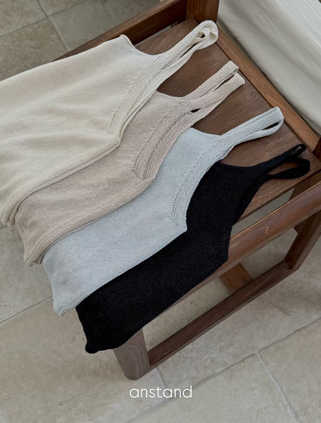 AN STAND韓國直郵女士新款休閑職業真品人氣套裝羊毛衫開襟AN STAND-2件起套裝