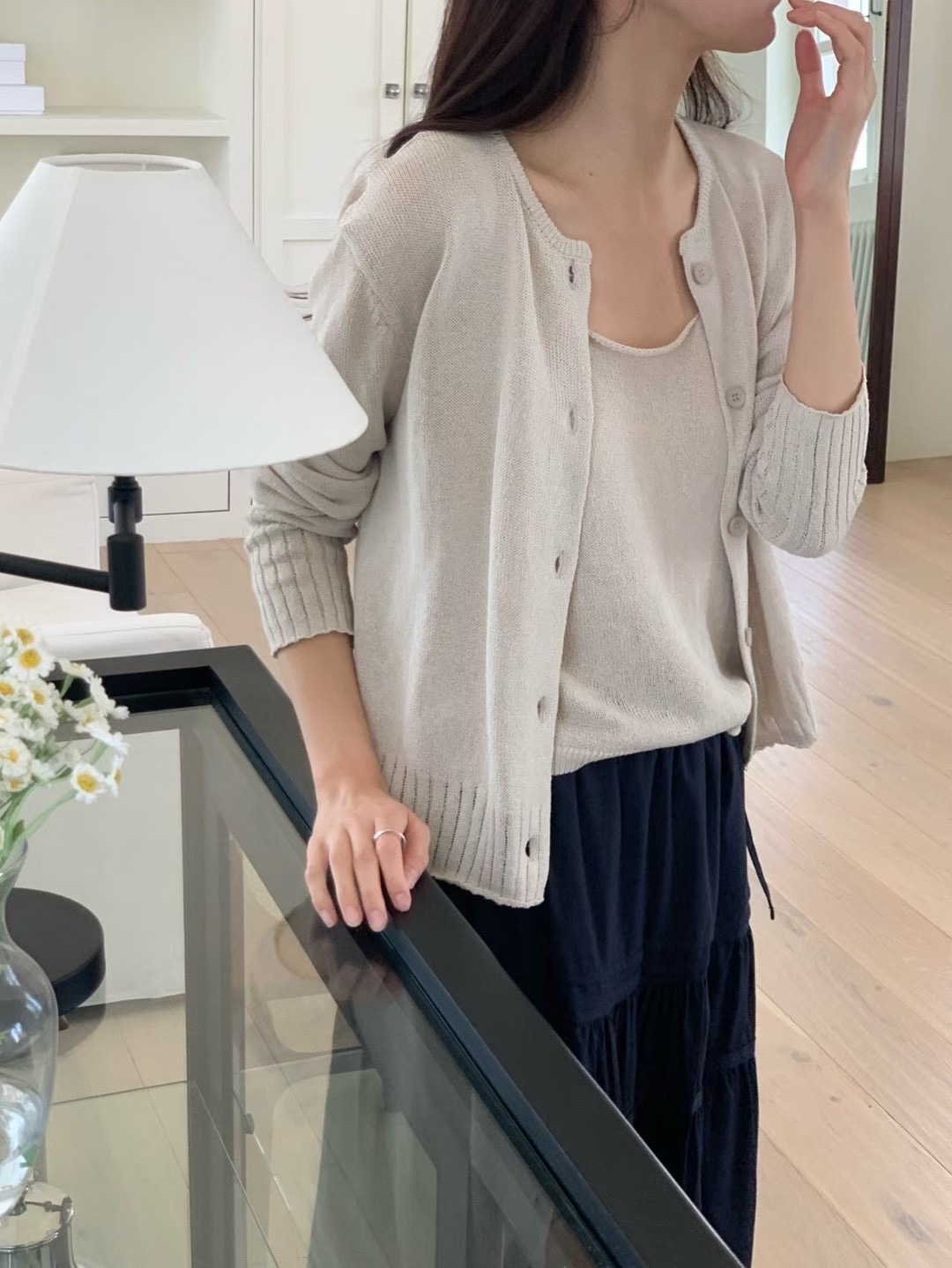 AN STAND韓國直郵女士新款休閑職業真品人氣套裝羊毛衫開襟AN STAND-2件起套裝圖色2