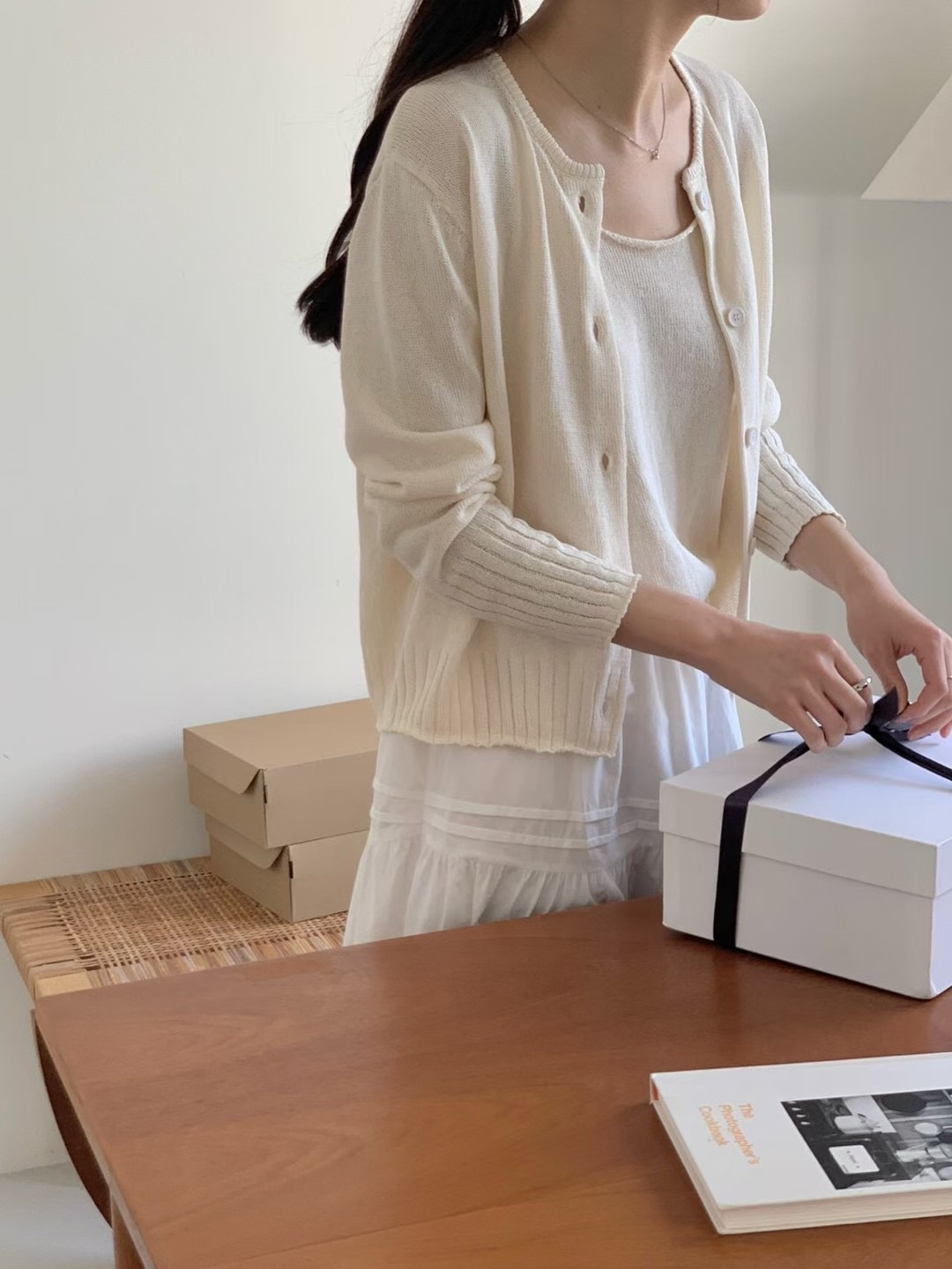 AN STAND韓國直郵女士新款休閑職業真品人氣套裝羊毛衫開襟AN STAND-2件起套裝圖色4