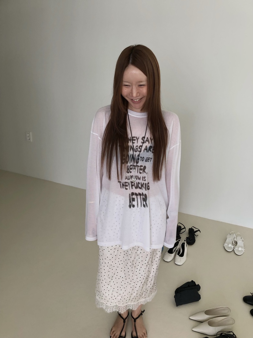 MADE-P韓國代購女裝新款人氣職業26春夏推薦休閑長袖T恤MADE-P長袖T恤