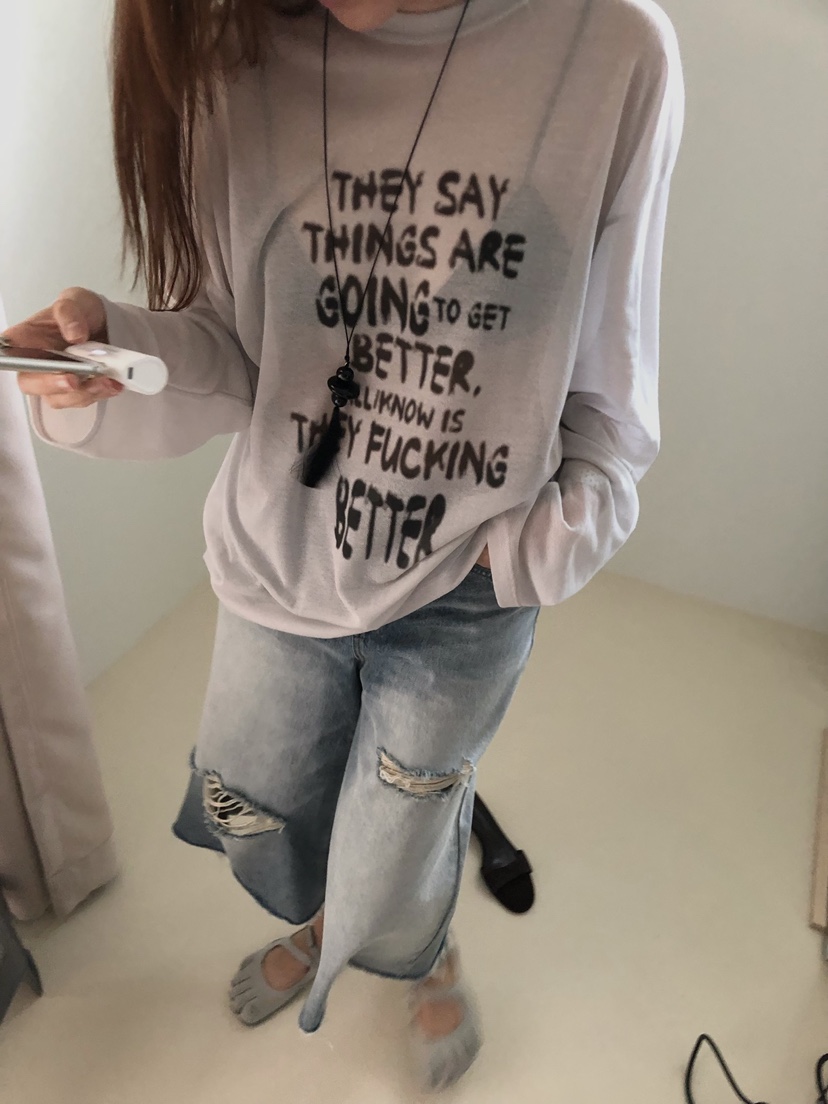 MADE-P韓國代購女裝新款人氣職業26春夏推薦休閑長袖T恤MADE-P長袖T恤