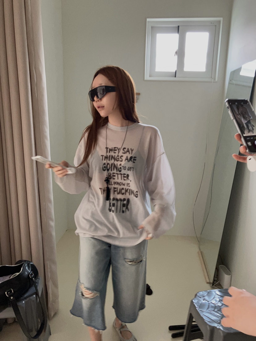 MADE-P韓國代購女裝新款人氣職業26春夏推薦休閑長袖T恤MADE-P長袖T恤