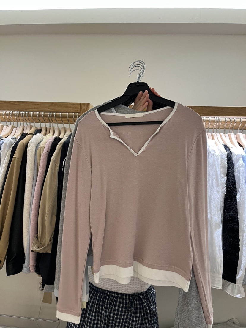 TIZZI韓國直郵實拍女士新款人氣熱賣推薦26春夏時尚長袖T恤TIZZI長袖T恤圖色1