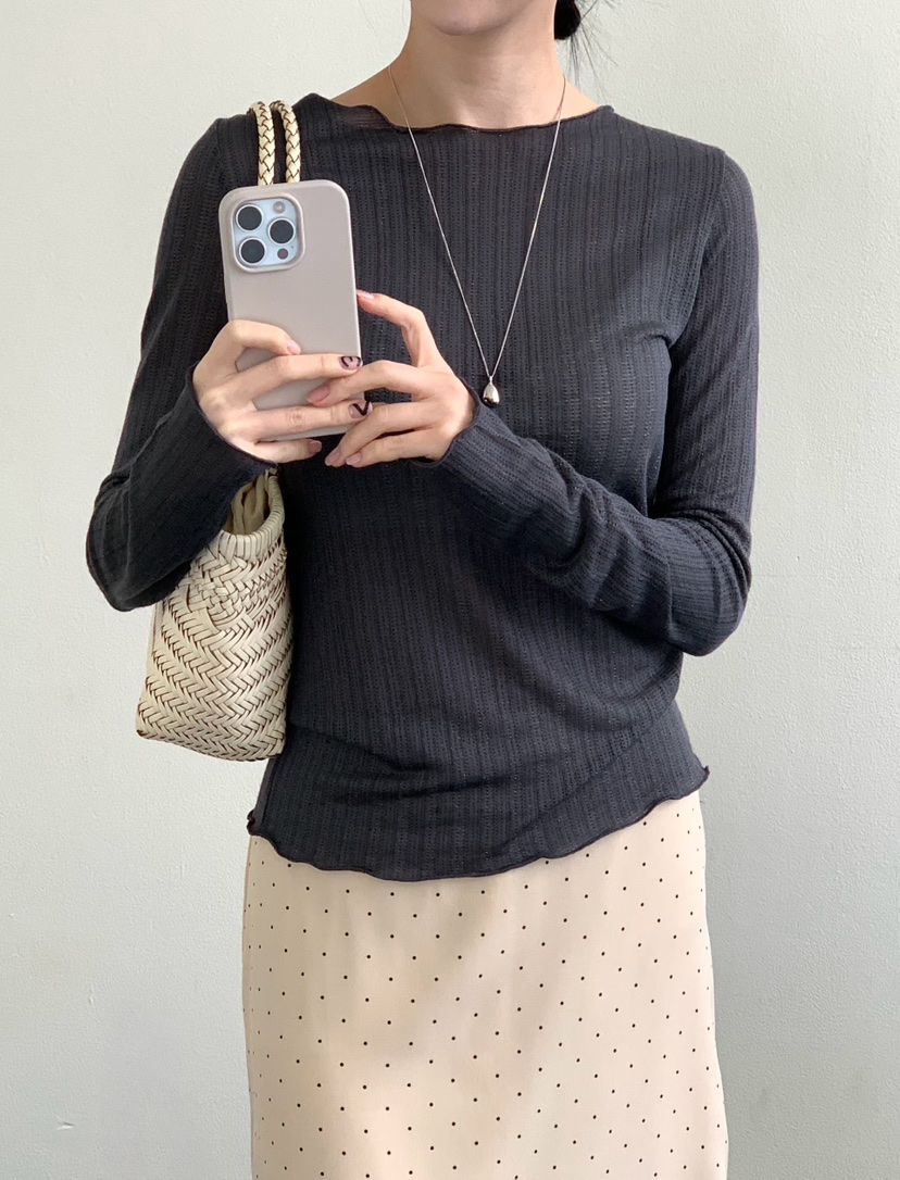 BINUS韓國直郵實拍女裝新品職業時尚推薦休閑熱賣長袖T恤BINUS長袖T恤