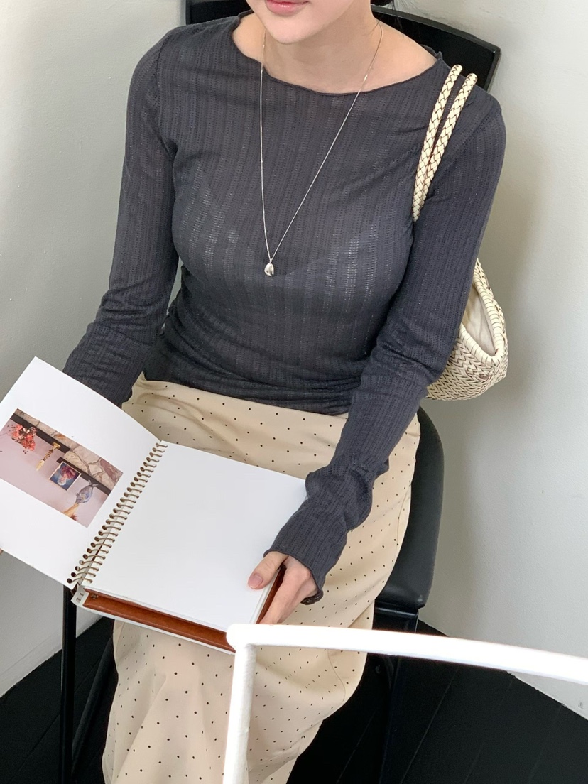 BINUS韓國直郵實拍女裝新品職業時尚推薦休閑熱賣長袖T恤BINUS長袖T恤圖色1