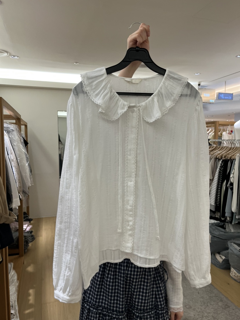 TIZZI韓國東大門直郵女士新品時尚熱賣26春夏人氣襯衫蕾絲衫TIZZI襯衫/蕾絲衫圖色1