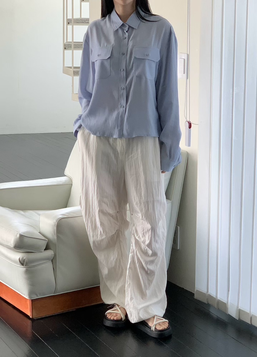 BINUS東大門代購女裝新品人氣休閑真品時尚襯衫蕾絲衫口袋BINUS襯衫/蕾絲衫