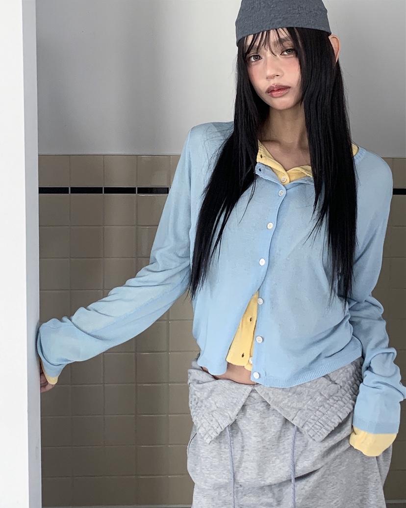 LIVE AID-P東大門直郵女士新款真品推薦針織衫亞麻開衫LIVE AID-P針織衫