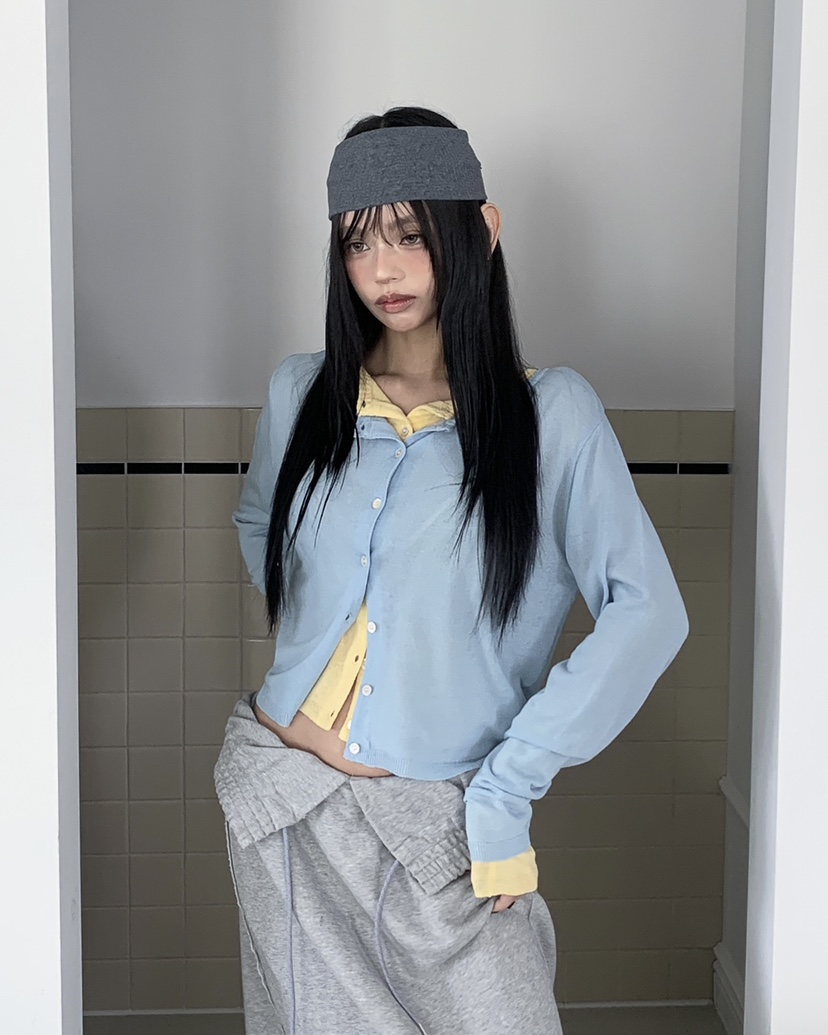 LIVE AID-P東大門直郵女士新款真品推薦針織衫亞麻開衫LIVE AID-P針織衫